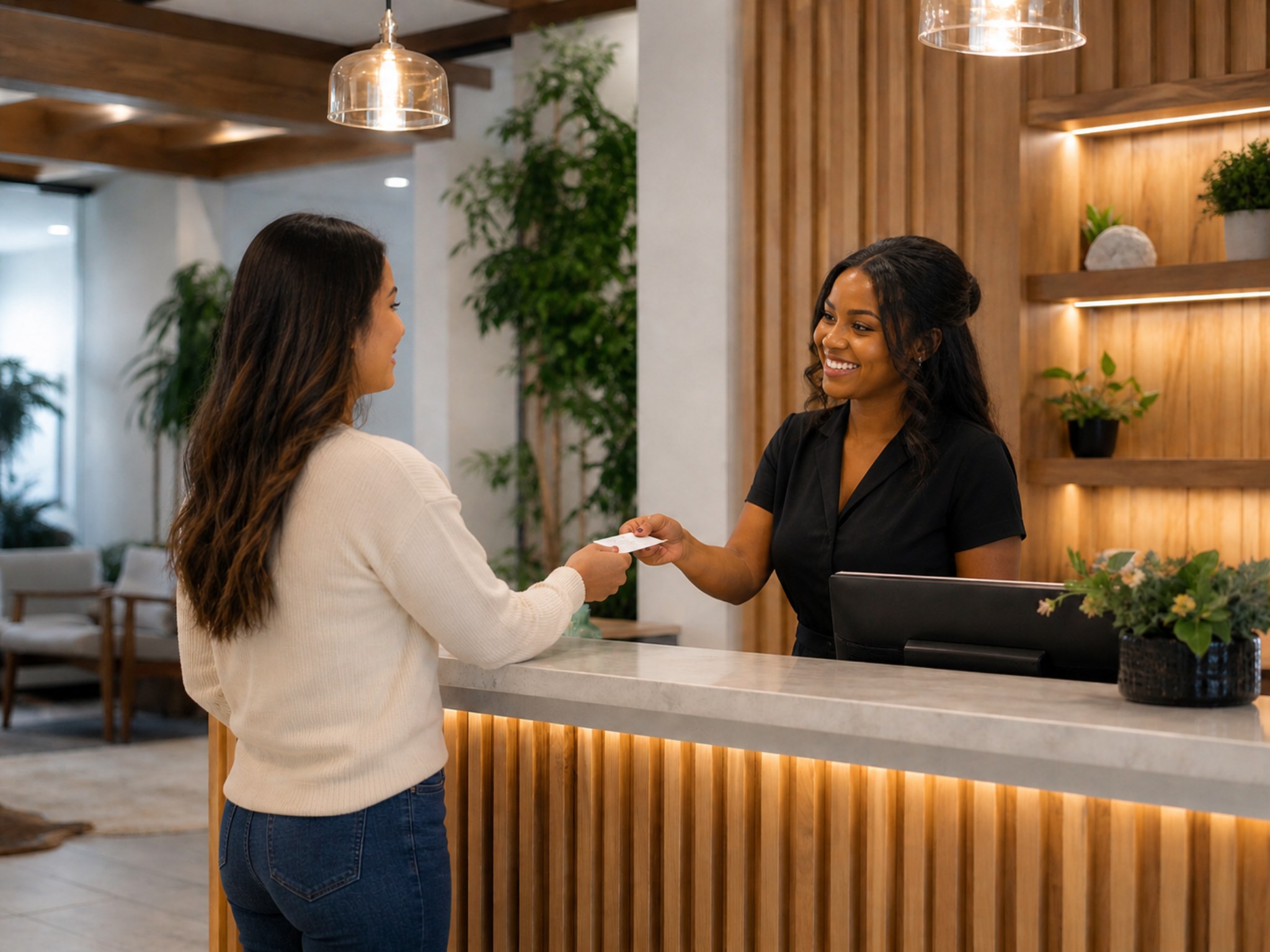 Welcoming InnerVital reception desk and patient arrival experience