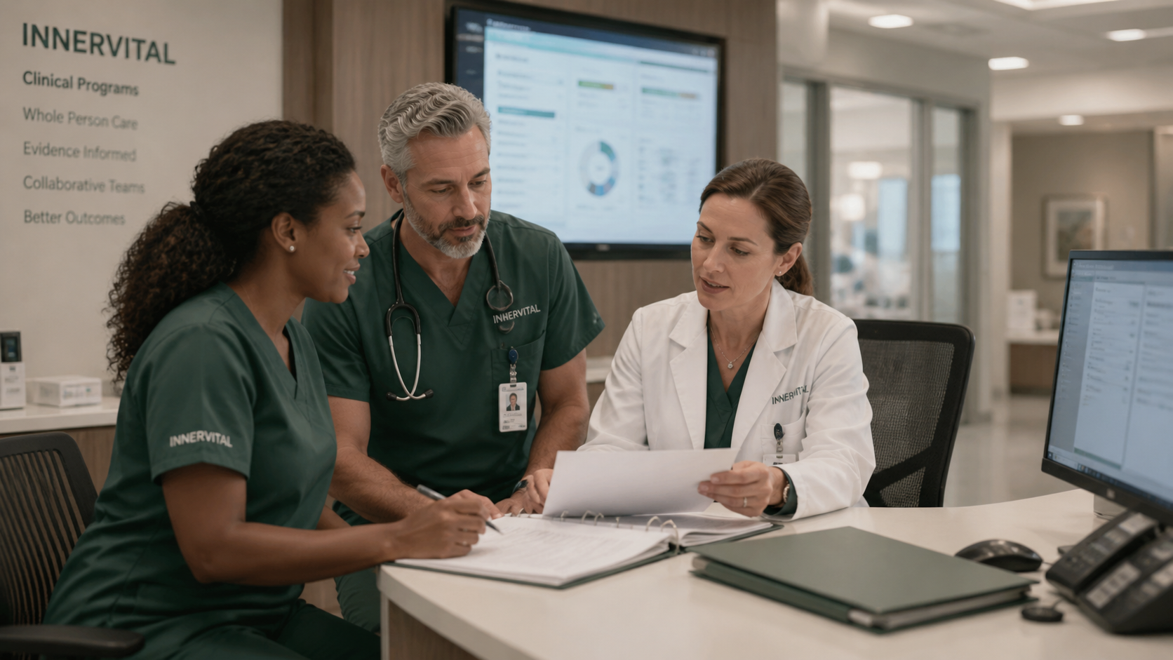 InnerVital clinical team reviewing care plans and documentation standards
